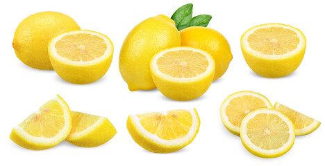 Lemon isolated on white clipping path