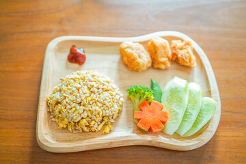 Fried Rice with Fried Chicken for Baby Led Weaning (BLW) meal for Baby