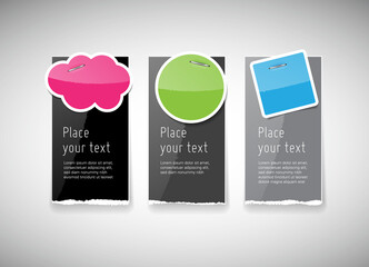 set of torn paper banners