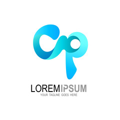 CP logo, Letter C and P logo design vector