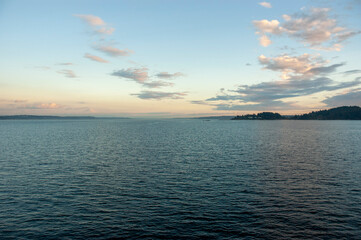 Puget Sound Elliott Bay at sunset