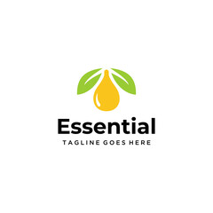 Creative modern essential oil from leaf nature logo design