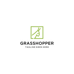 Creative modern grasshopper sign logo design template