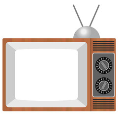 リアルでレトロなテレビ フレームイラスト（ブラウン管の部分が透明もしくは白です）
Realistic and retro TV illustration.off. The screen is transparent or white.