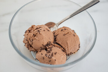 home made dark chocolate ice cream