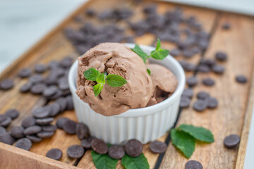 home made dark chocolate ice cream