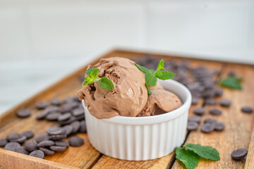 home made dark chocolate ice cream