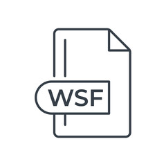 WSF File Format Icon. WSF extension line icon.