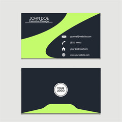 Luxury business card design template Modern business card design green-vector