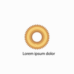 gold ring shape logo design