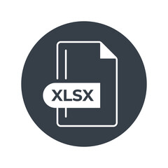 XLSX File Format Icon. XLSX extension filled icon.