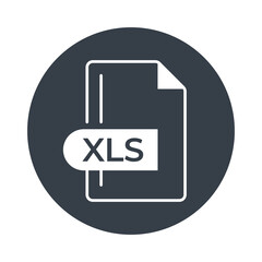 XLS File Format Icon. XLS extension filled icon.