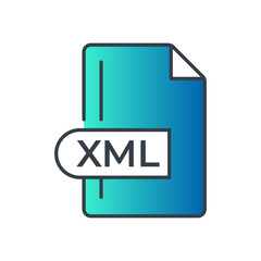 XML File Format Icon. XML extension gradiant icon.