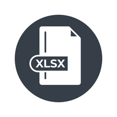 XLSX File Format Icon. XLSX extension filled icon.