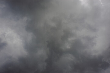 Gray-black rain clouds in the rainy season
