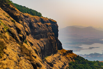 Mesmerizing view cliffs at  Matheran a hill station near Mumbai, Maharashtra on Sahyadri range of...