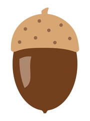 A pretty acorn of autumn in dark brown