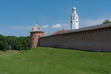 Wall of the Novgorod Kremlin in Russia