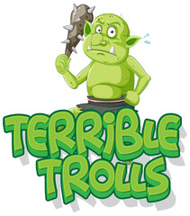 Terrible trolls logo on white background