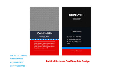 Political Business Card Template Design 