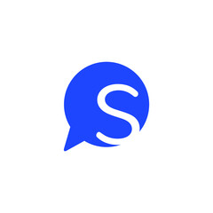 S Letter with Chat Logo Company