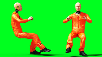 dummy, mannequin isolate on green screen. 3d rendering.