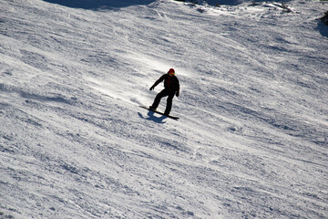 snowboarder on the top of mountain