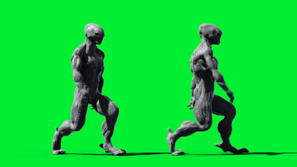 Scary monster isolate on green screen. 3d rendering.
