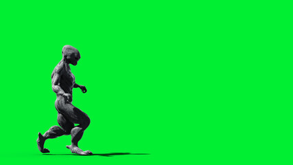 Fototapeta premium Scary monster isolate on green screen. 3d rendering.