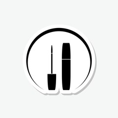 Lip gloss sticker icon isolated on gray background