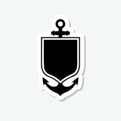 Nautical style logo sticker isolated on gray background