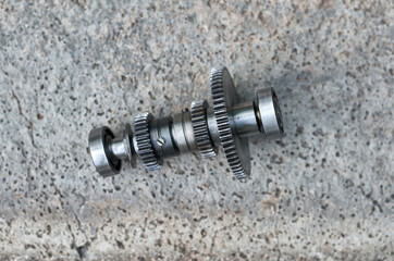 shaft gear bearing on concrete background