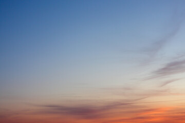 Fototapeta premium Blue Sky Photo View Background. Red and blue sky at sunset