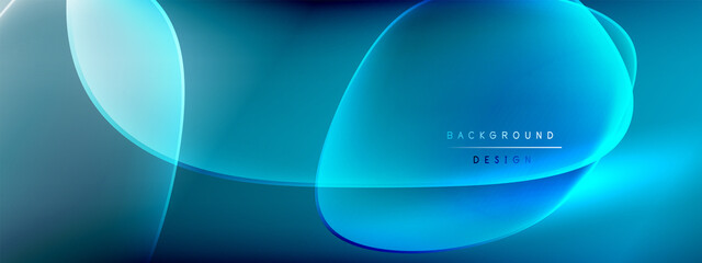 Vector abstract background - liquid bubble shapes on fluid gradient with shadows and light effects. Shiny design template for text