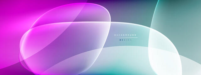 Vector abstract background - liquid bubble shapes on fluid gradient with shadows and light effects. Shiny design template for text