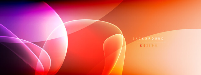 Vector abstract background - liquid bubble shapes on fluid gradient with shadows and light effects. Shiny design template for text