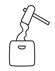 餅つき２(線画)