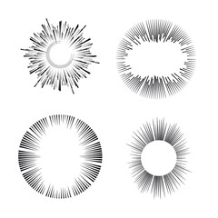 Fototapeta premium Radial speed Lines in Circle Form for comic books . Explosion background . Vector Illustration .Technology round Logo . Circular Design element . Abstract Geometric shape . Sunburst .