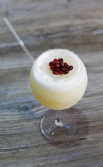 Daiquiri cocktail sprinkled with sugar and granate stones