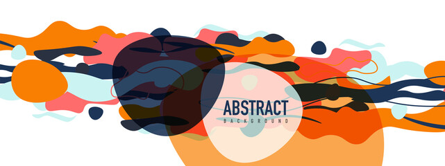 Trendy liquid style shapes abstract design, dynamic vector background for placards, brochures, posters, web landing pages, covers or banners