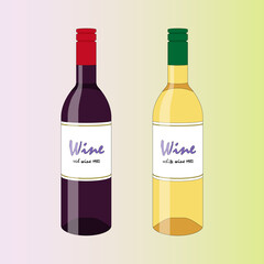 赤ワインと白ワイン　ボトル