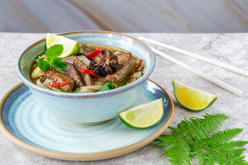 Fragrant beef and noodle soup