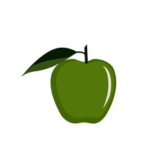 green apple isolated on white. Vector illustration