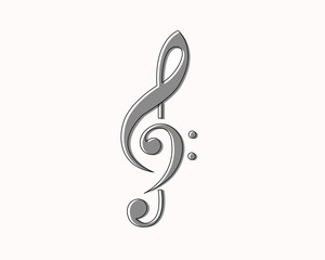 g clef and f clef music note black design isolatede on white. icon vector illustration.