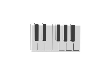 Piano keys isolated on white vector icon illustration.