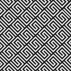 Seamless meander pattern with elements of geometric stripes - 362298148