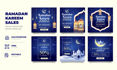 Ramadan Kareem Social Media Post Template Design