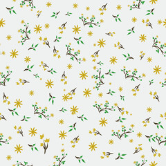 Vintage Seamless Pattern Vector Illustration. Great for fabric, scrapbooking, wallpaper, gift wrap. Surface pattern design. Floral Design