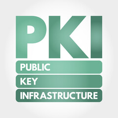 PKI - Public Key Infrastructure acronym, technology concept background