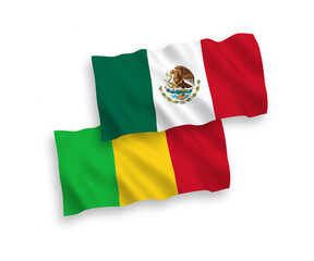 Flags of Mexico and Mali on a white background